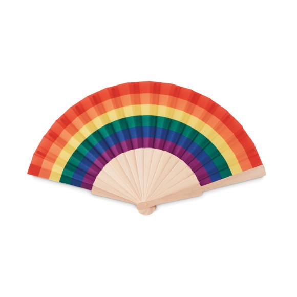 Tęczowy drewniany wachlarz BOWFAN Tęczowy drewniany wachlarz BOWFAN