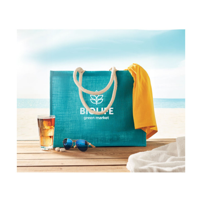 Torba jutowa, bawełn. uchwyt AURA