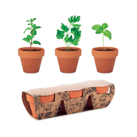 Zestaw 3 doniczek z terakoty FLOWERPOT Zestaw 3 doniczek z terakoty FLOWERPOT