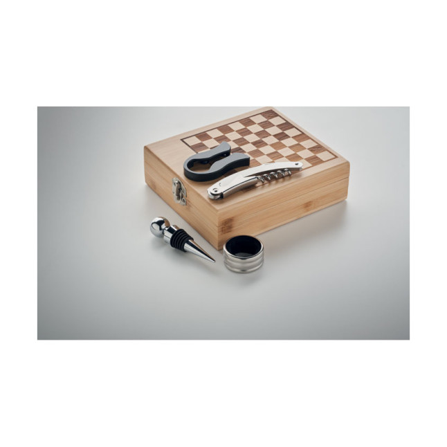 Zestaw do wina z szachownicą CHESSET