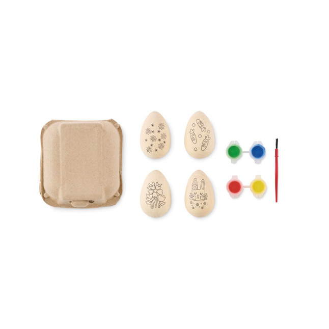 Zestaw drewnianych jajek do mal EISET