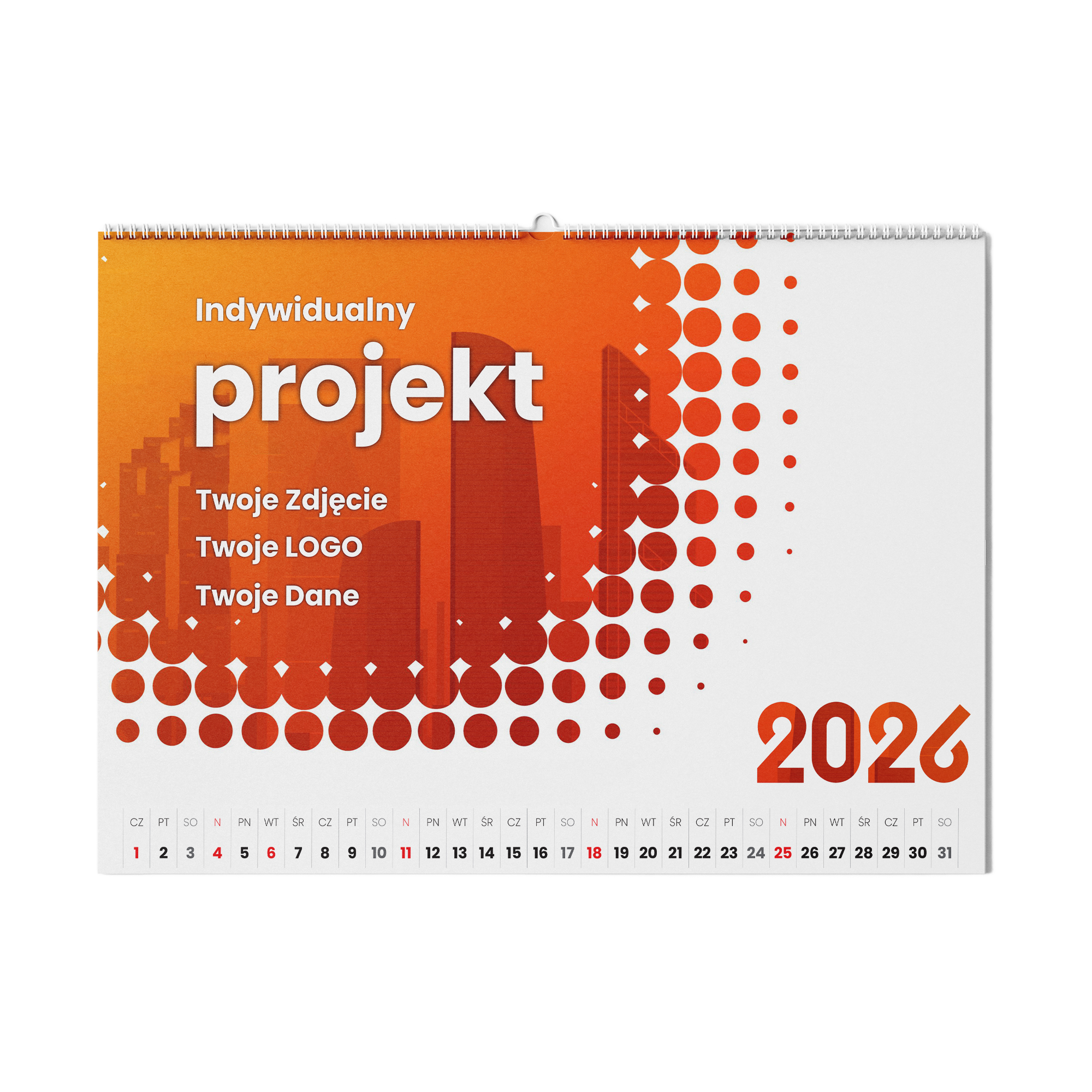 Kalendarze wieloplanszowe, planery i plakaty spiralowane reklamowe z logo firmy, indywidualny projekt